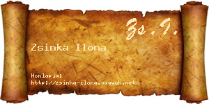 Zsinka Ilona névjegykártya